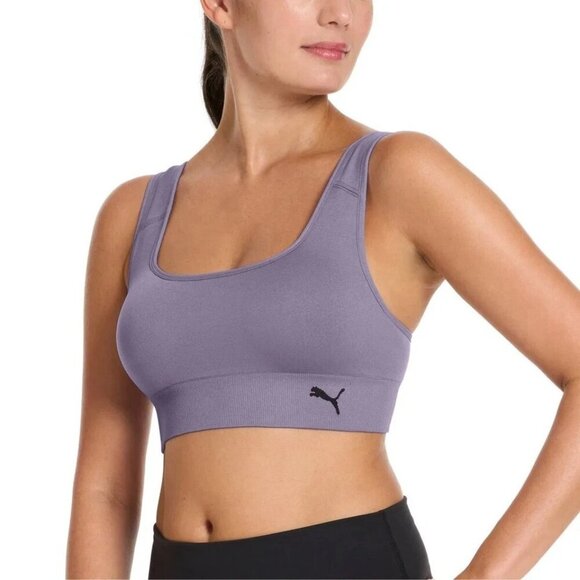 NEW Puma Women's XL 2-Pack Seamless Sports Bra White Purple - Picture 4 of 10